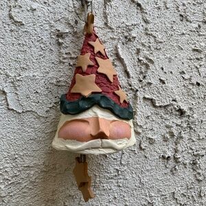 🎅 Vintage Handmade Clay Santa Bell | Signed S. Seager | Del Mar, CA
